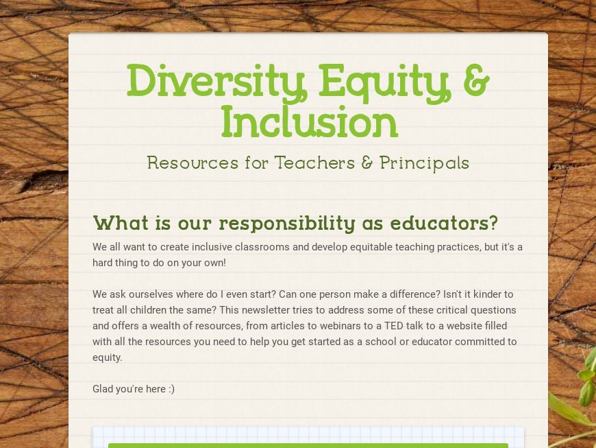 Diversity, Equity and Inclusion for Educators