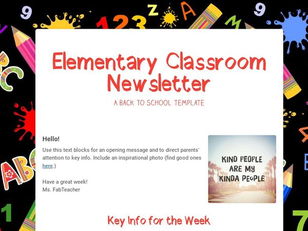 Keep Families Informed with an Elementary Classroom Newsletter