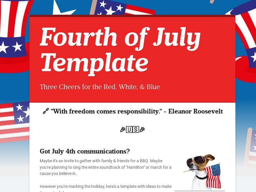 Fourth of July Newsletter Template