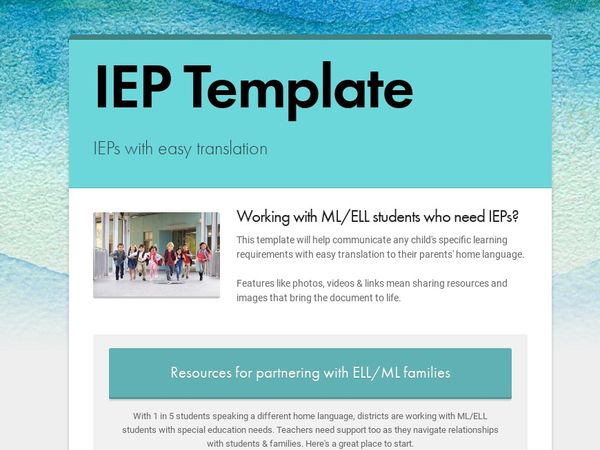 Writing an IEP? Here's Why You Should Use a Translatable Template.