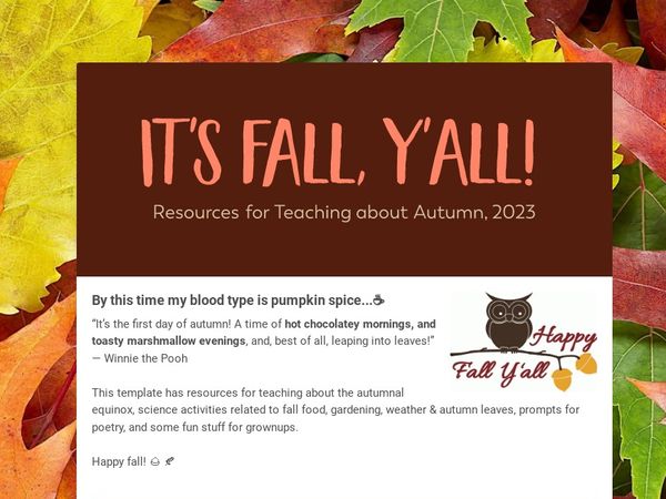 A School Newsletter Template for Fall, Y'all!