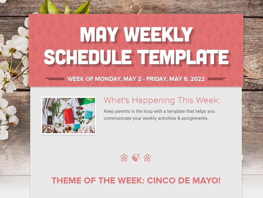 May Weekly Schedule Template