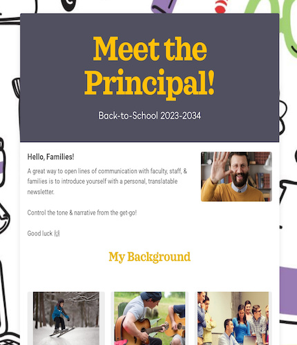 Meet The Principal Template