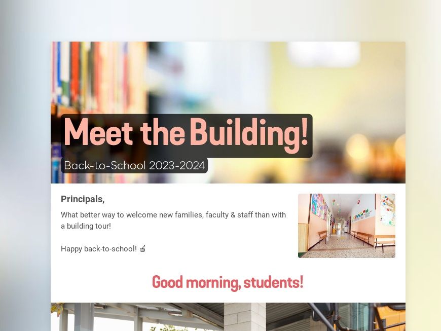 Meet the Building School Newsletter