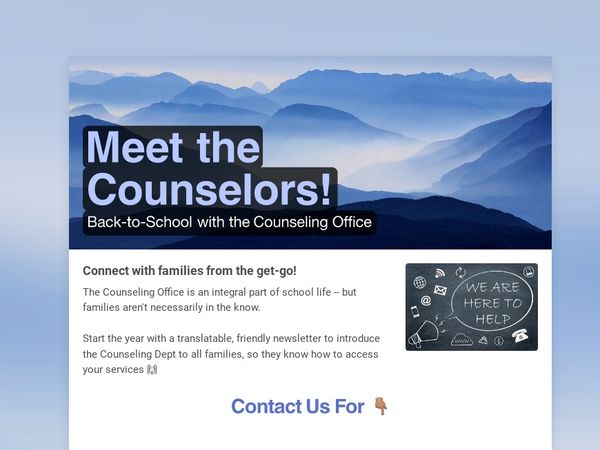 Introduce Families to the Counseling Office Before the School Year Begins