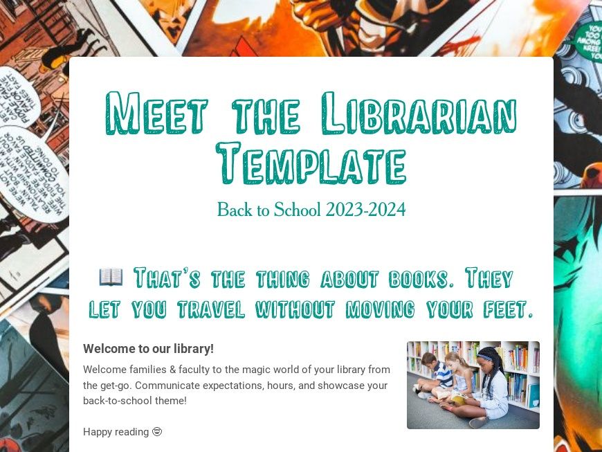 Meet the Librarian School Newsletter Template