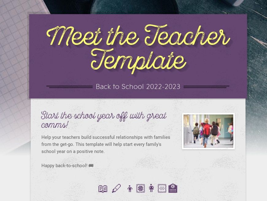 Meet the Teacher template