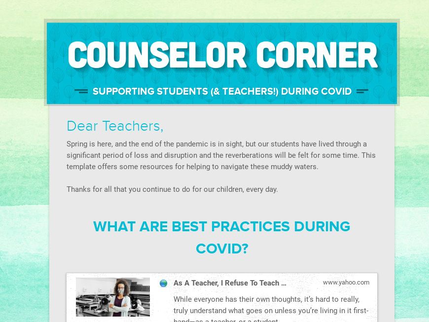 Supporting Students During COVID