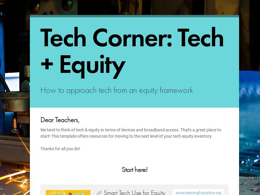 Tech Equity in Schools and Districts