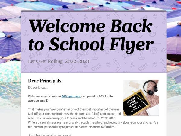 5 Essential Topics for a Welcome Back to School Flyer to Parents