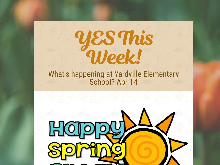 Example of Family School Newsletter on Smore