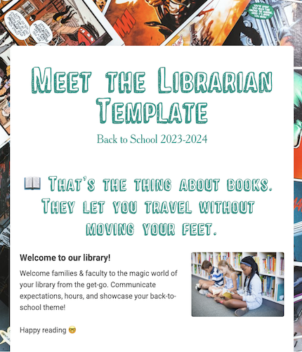 Meet the Librarian Template