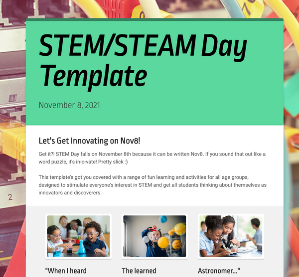 School Newsletter Template: National STEAM/STEM Day